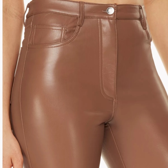 Aritzia Wilfred The Melina Pant Regular Length Size 4 Rich Chestnut Colour - Picture 4 of 6